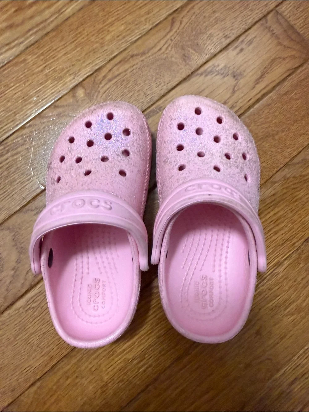 Kids Pink Glitter Clog Sandals Crocs Classic Glitter Clogs C9